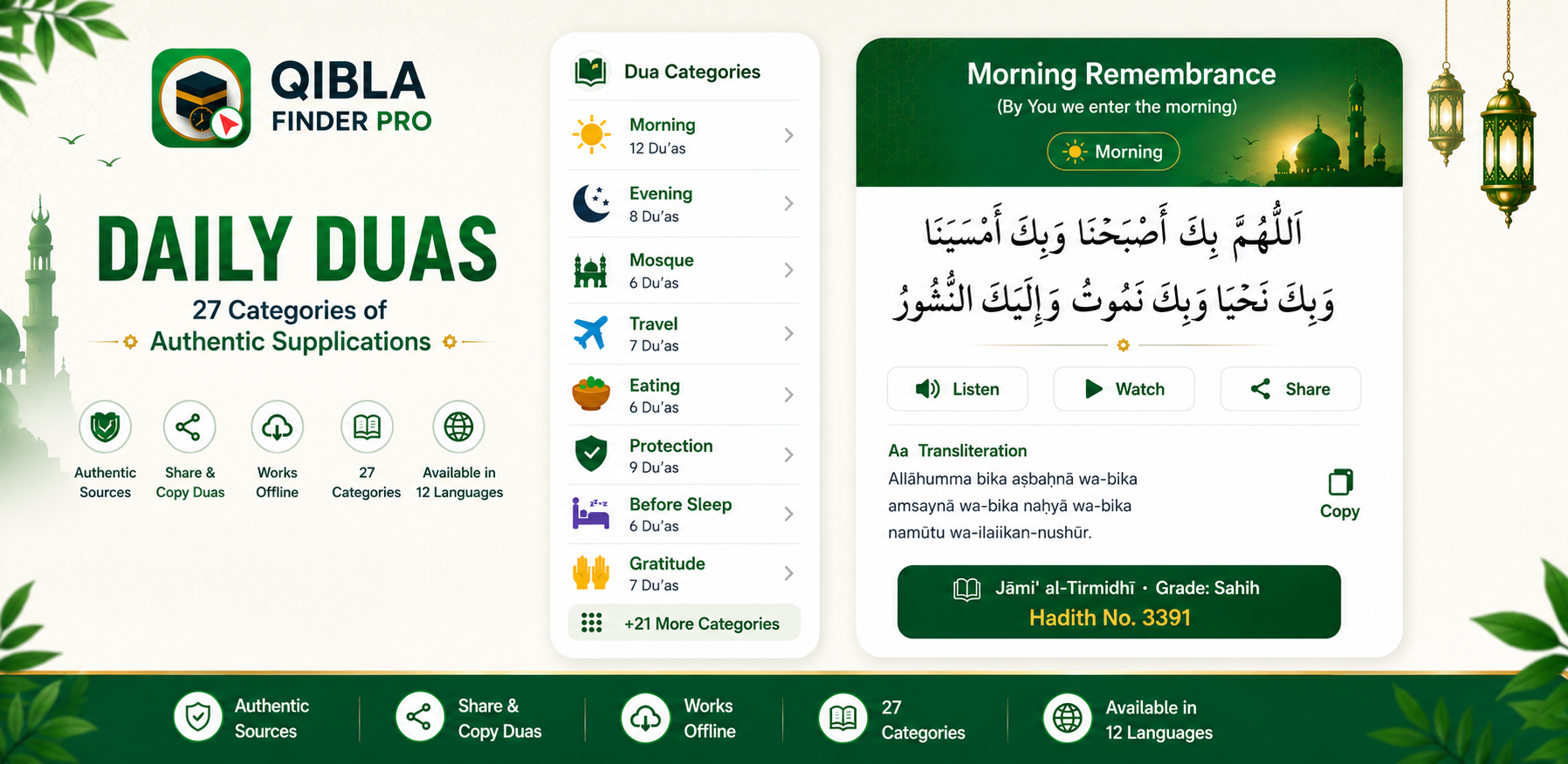 Daily Duas: Authentic Islamic Supplications for Every Moment Offline