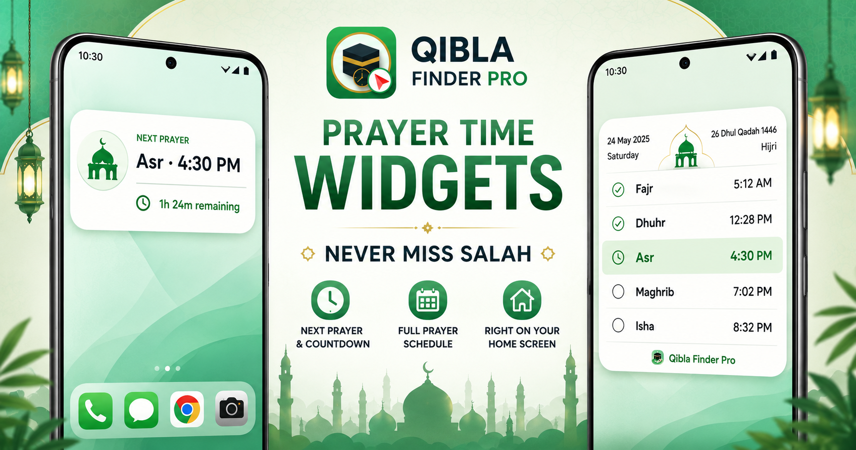 Prayer Time Widgets for Android: See Next Salah on Your Home Screen With Live Countdown