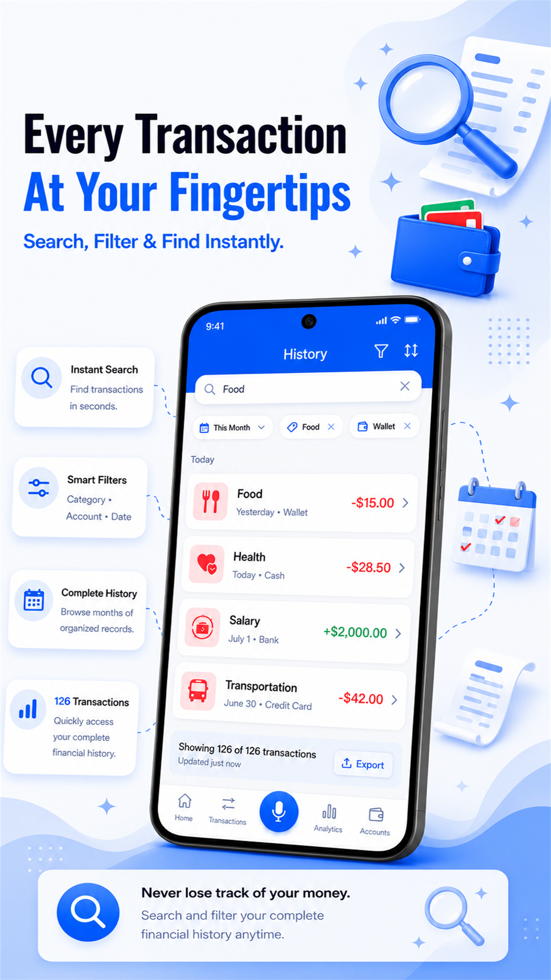 SaySpend – AI Voice Expense Tracker & Budget Planner Android app interface showing key features and user workflow view 5