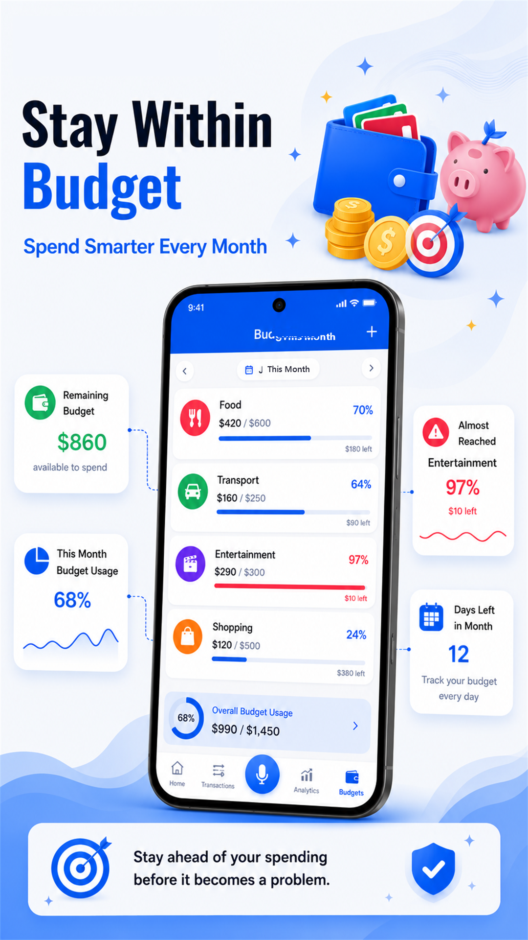 SaySpend – AI Voice Expense Tracker & Budget Planner Android app interface showing key features and user workflow view 6